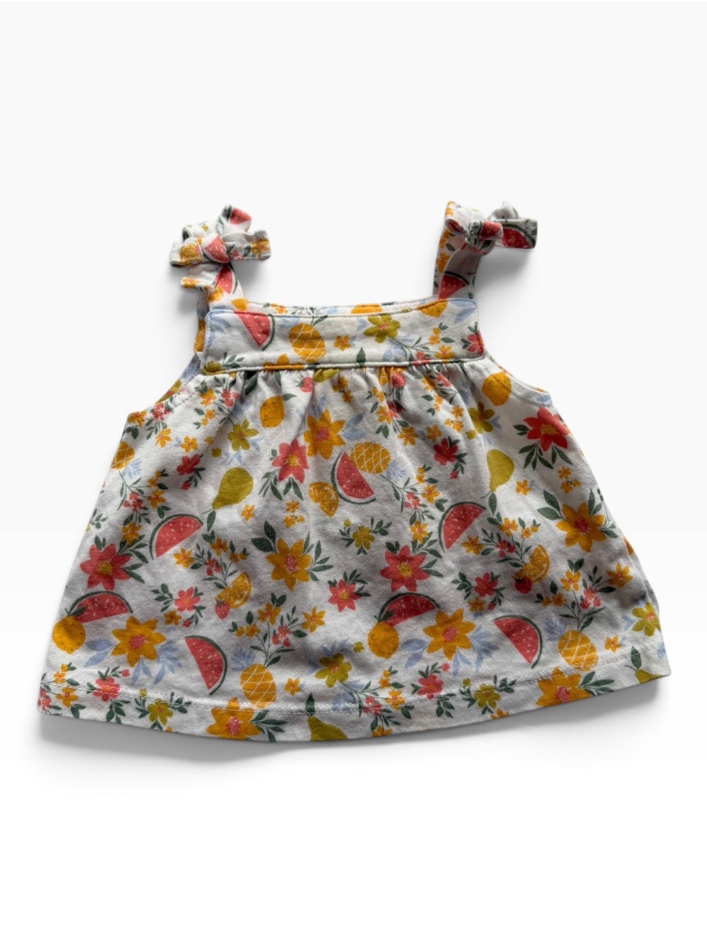 Carter's White Floral & Fruit Tank Top